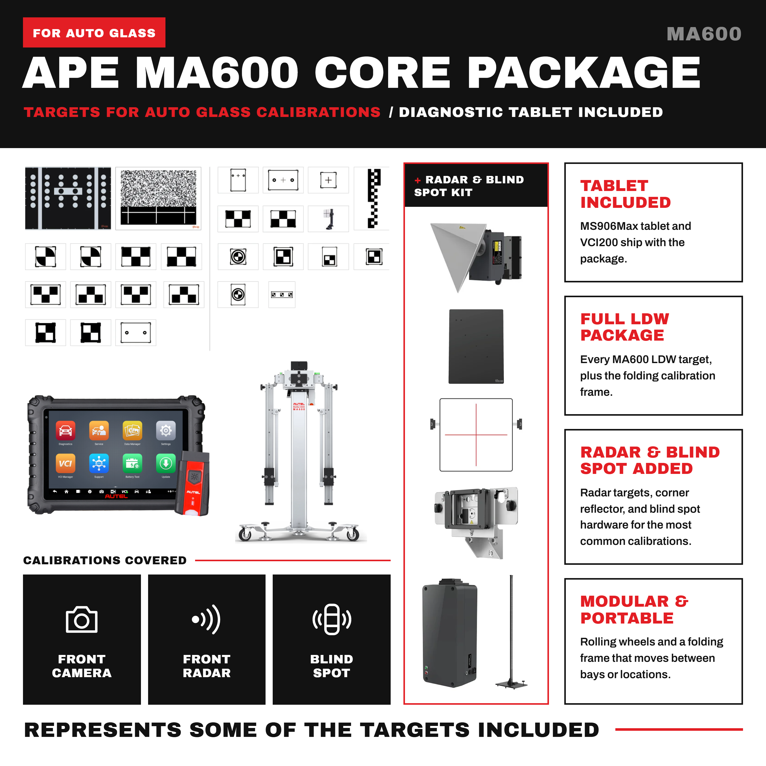 Autel MA600 Ape Core Mobile ADAS Calibration System with Tablet (MA600APECT)