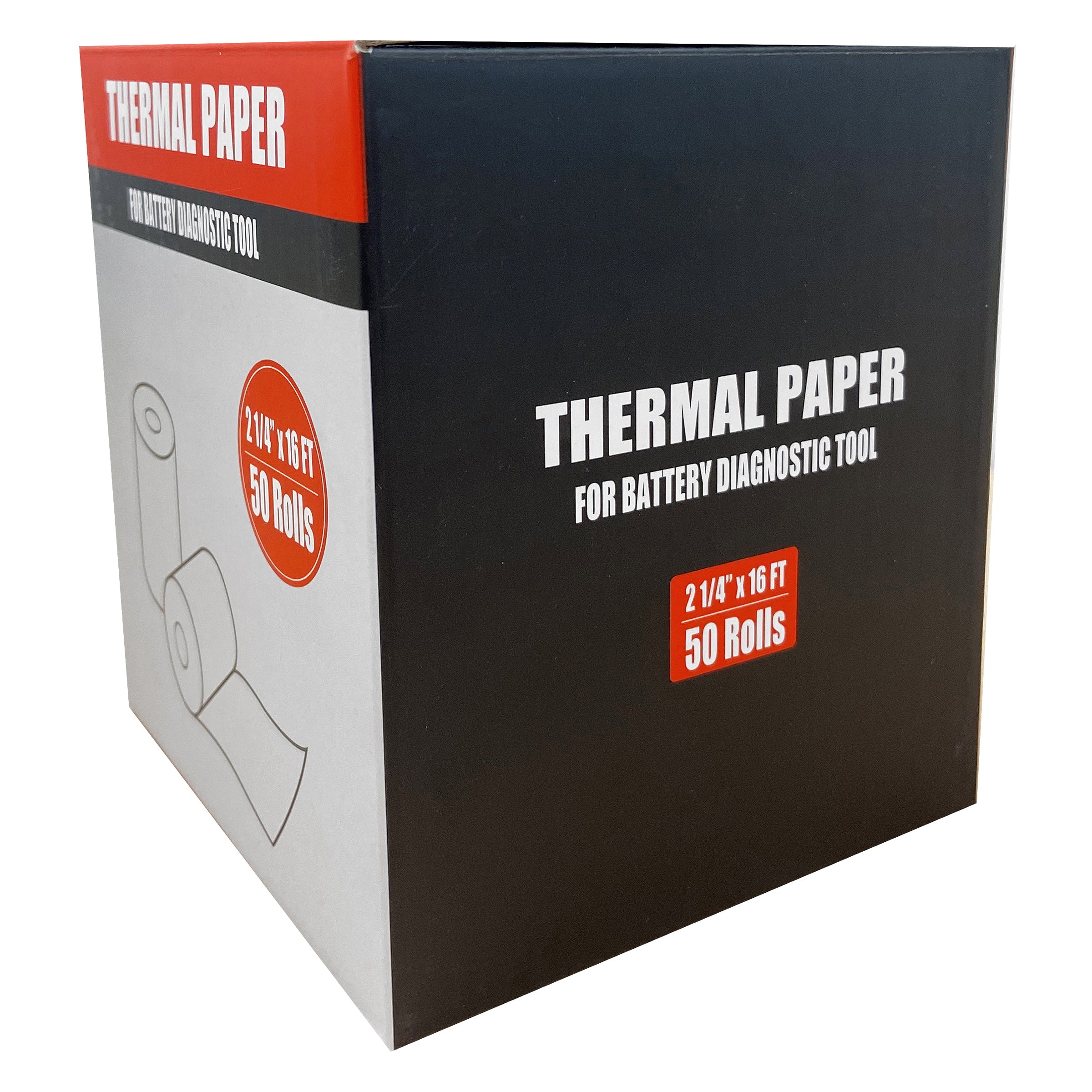 Battery Tester Paper Roll - 50 Pack BTPAPER50-Box3QR