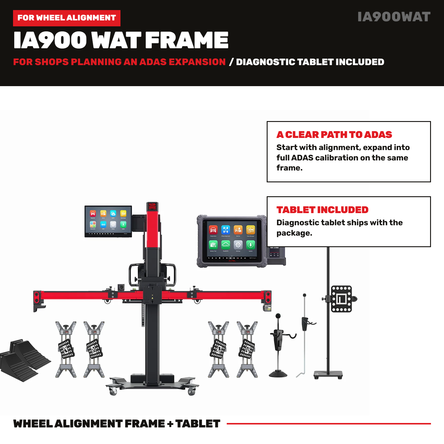 Autel IA900 Wheel Alignment Frame with MaxiSYS Ultra and ADAS Expansion Path (IA900WAT)
