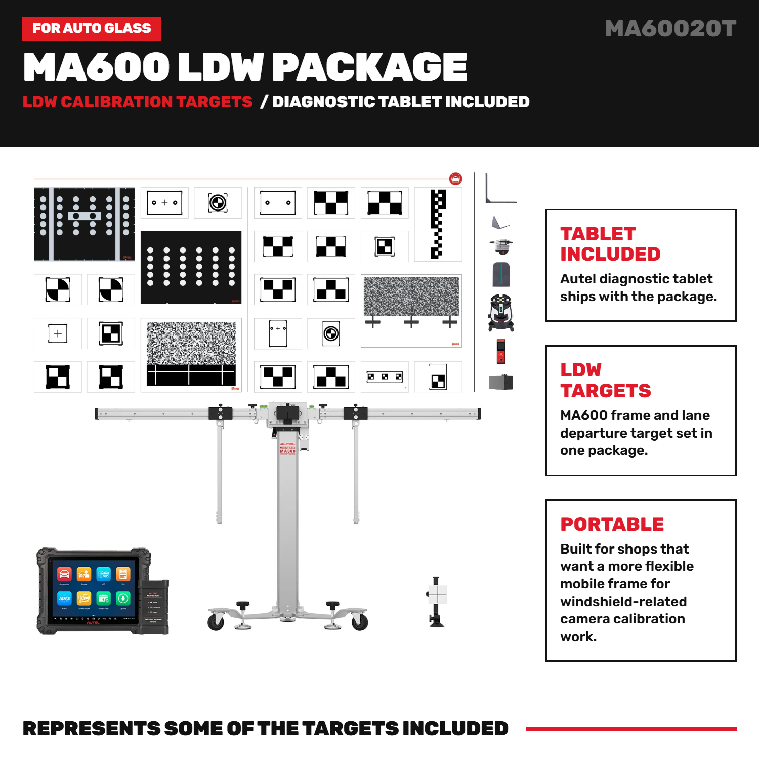 Autel MA600 LDW Calibration Package for Auto Glass Shops with MS909S2