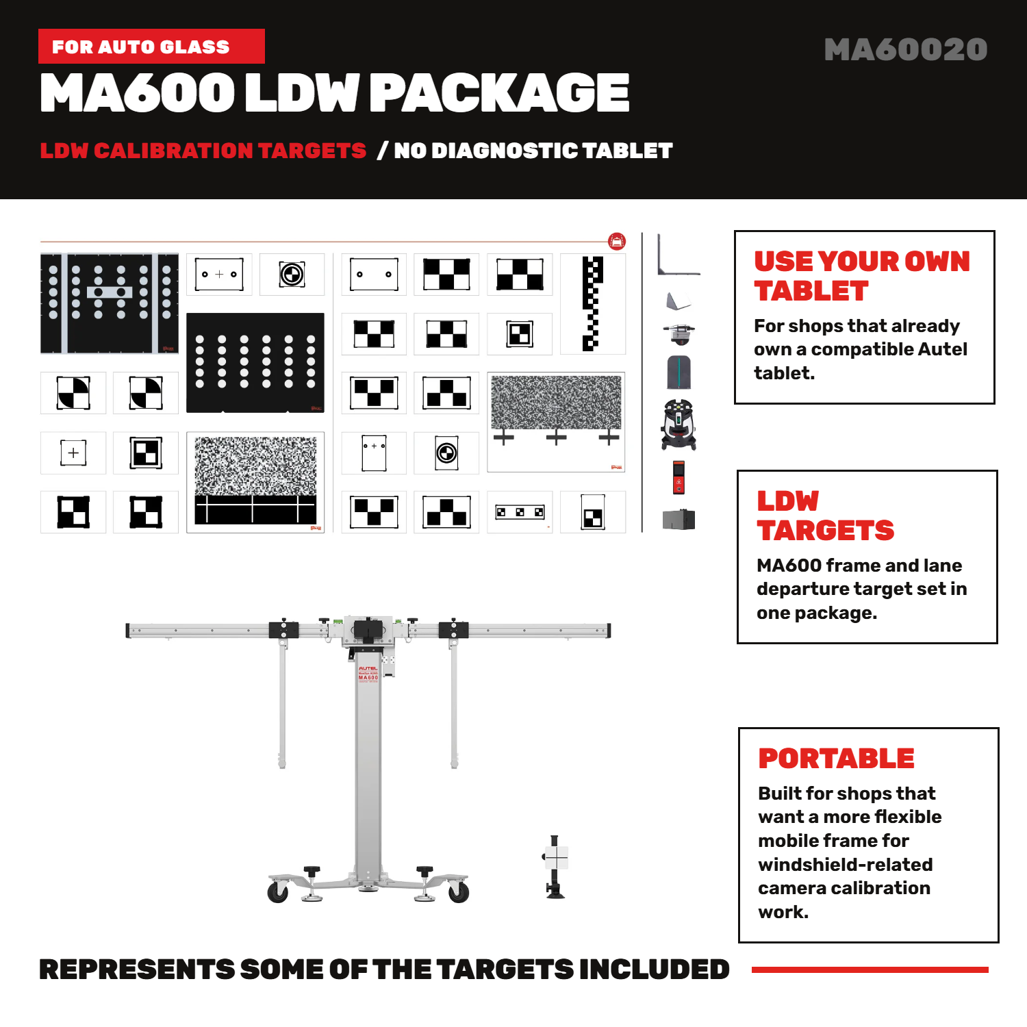 Autel MA600 LDW Calibration Package for Auto Glass Shops, No Tablet