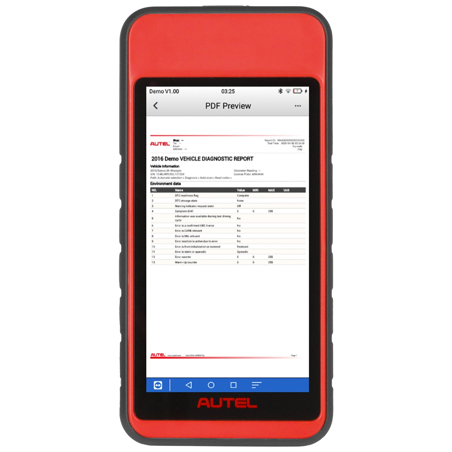 MaxiDIAG MD909PRO-front-Report