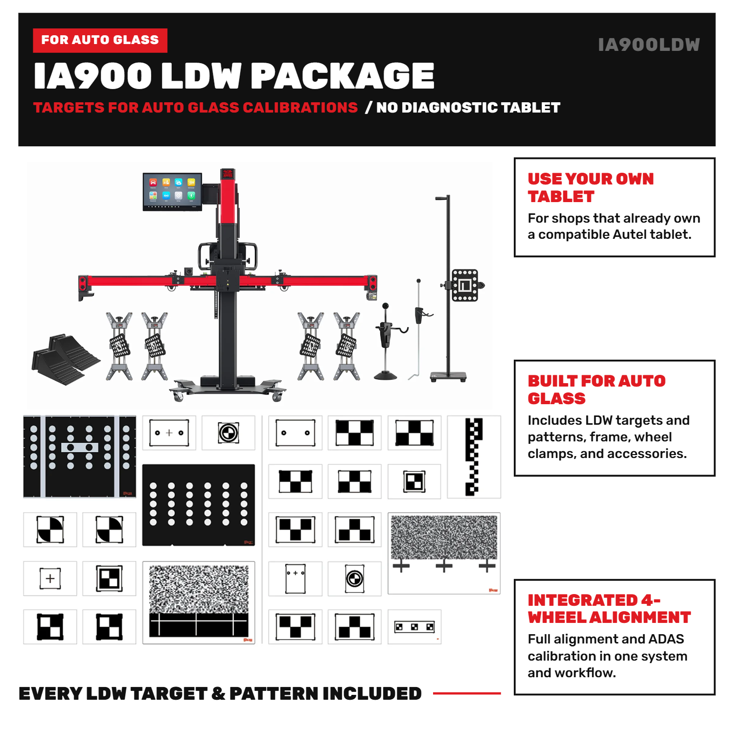 Autel IA900 LDW Calibration Package for Auto Glass, No Tablet (IA900LDW)