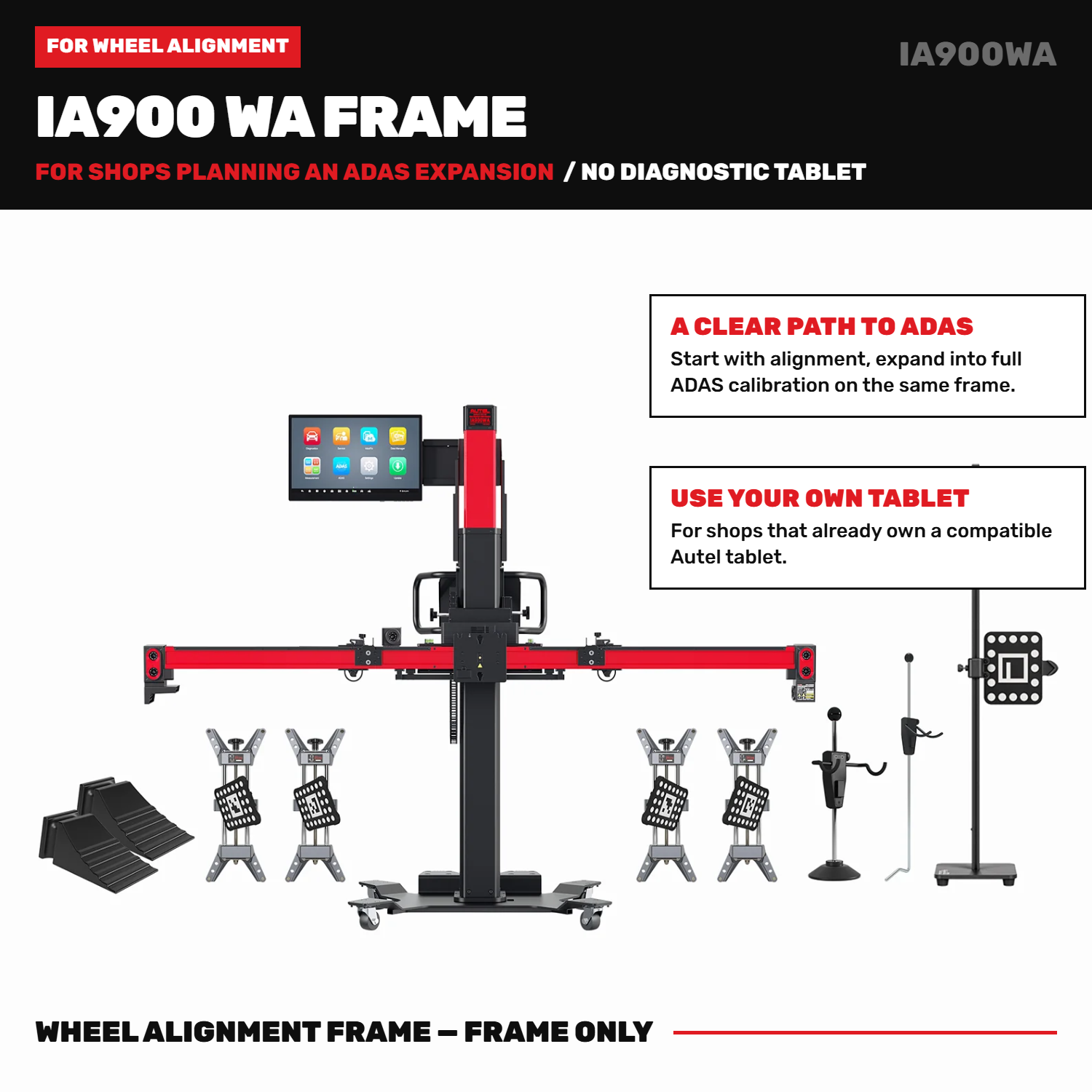 Autel IA900 Wheel Alignment Frame with ADAS Expansion Path, No Tablet (IA900WA)