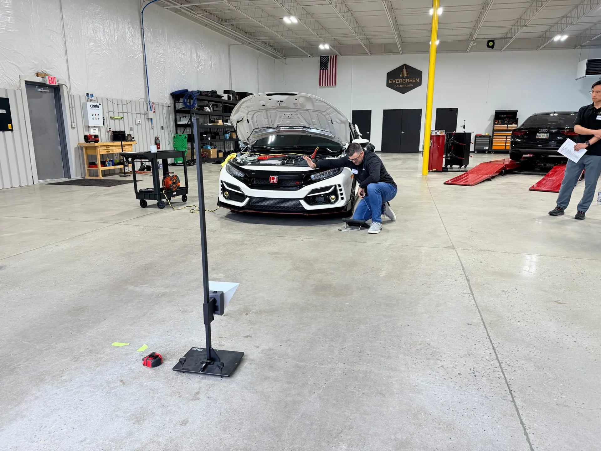 Technicians participating in Ape ADAS training