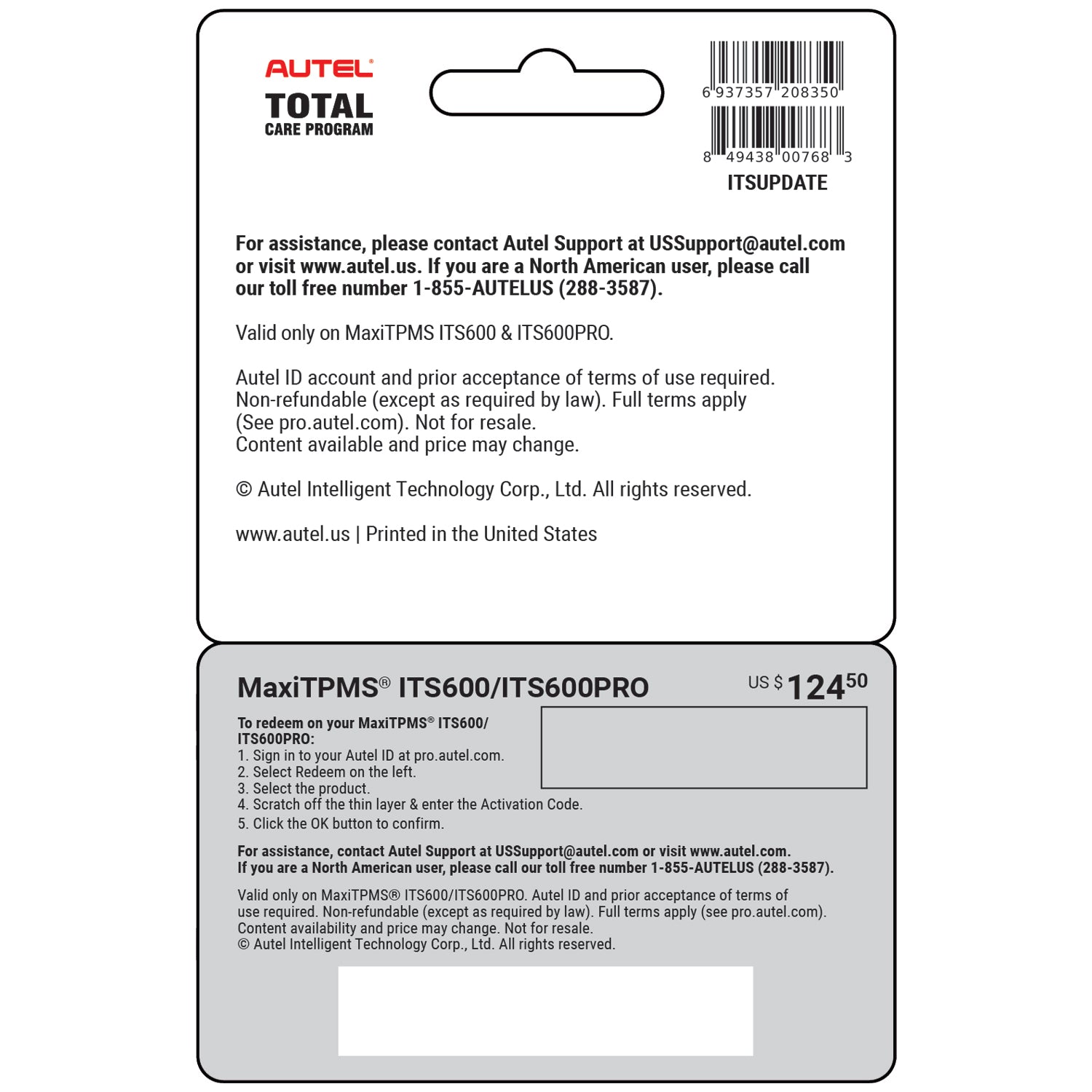 Autel MaxiTPMS ITS600 and ITS600PRO Upgrade and Update Card (ITSUPDATE)