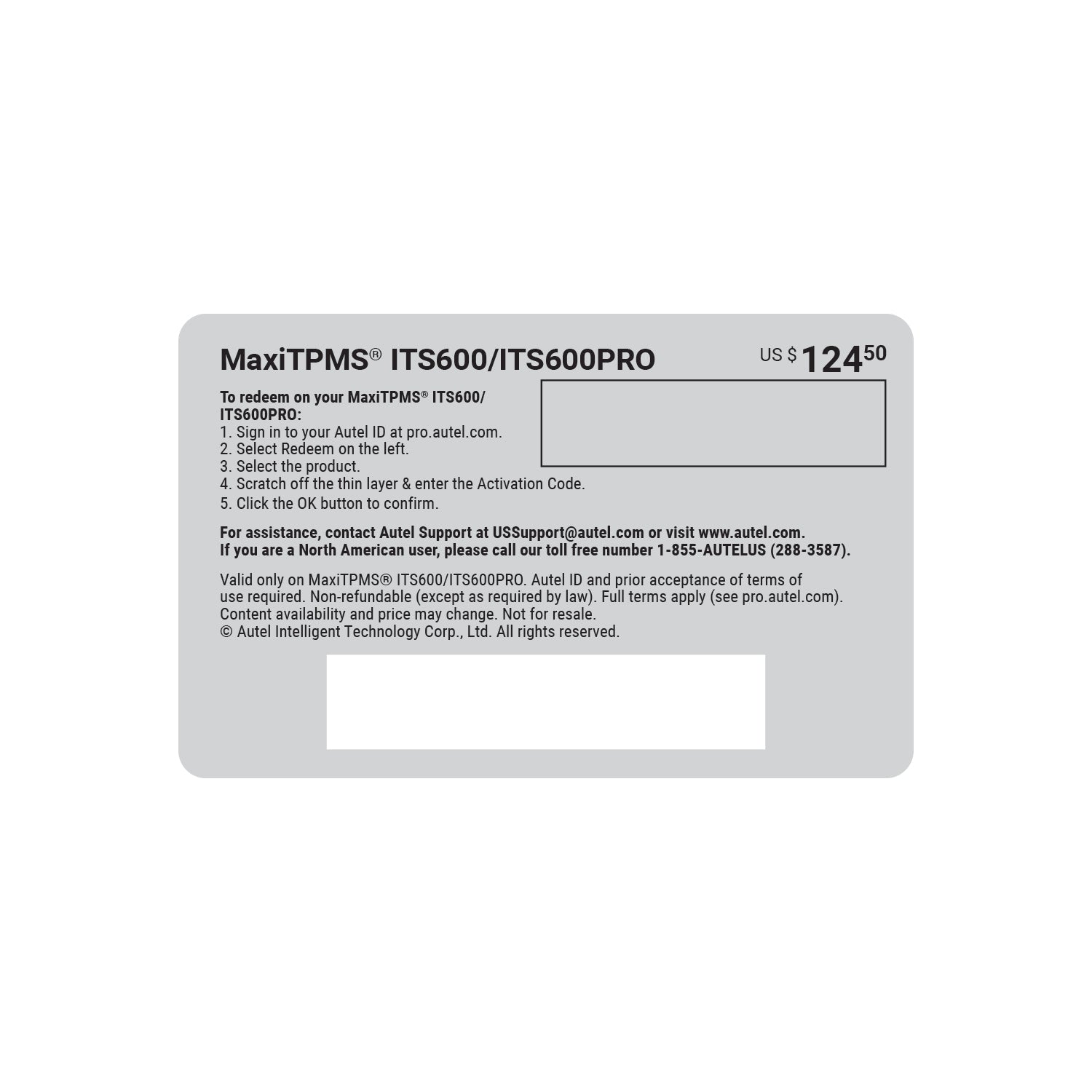 Autel MaxiTPMS ITS600 and ITS600PRO Upgrade and Update Card (ITSUPDATE)