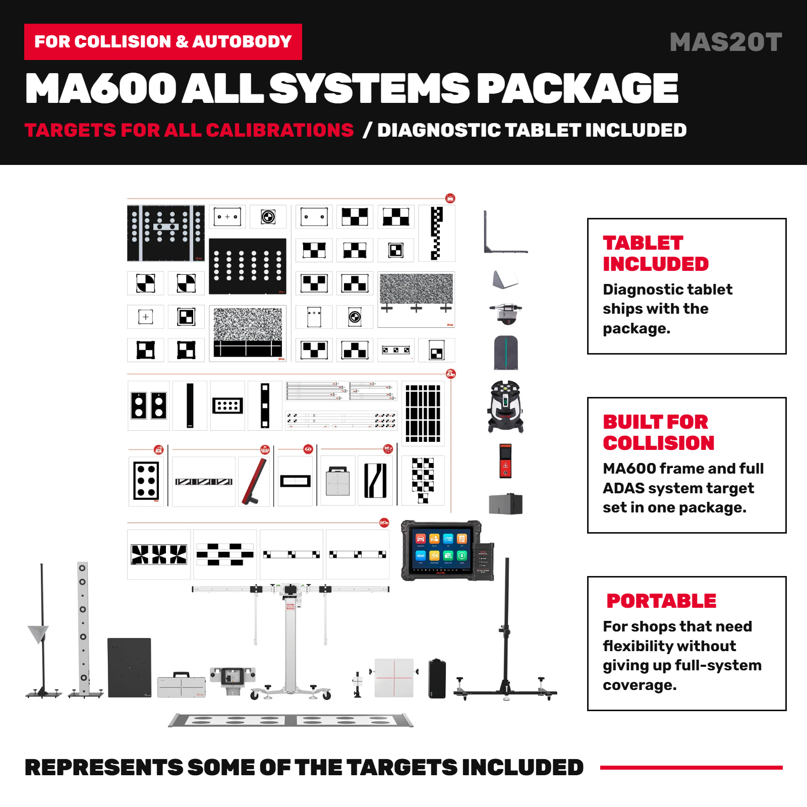 Autel MA600 All Systems ADAS Calibration Package with MS909S2 (MAS20T)